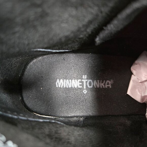 Minnetonka Ankle Booties 7.5 Black Suede Short Comfort Chukka Desert Shoe Boots - Picture 11 of 12